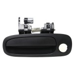 Front Exterior Door Handle for Toyota Corolla/Chevrolet Prizm 1998-2002, Left (Driver), Textured Black with Keyhole, Replacement