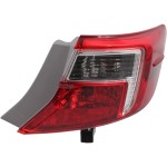 Tail Light Assembly for Toyota Camry 2012-2014, Right (Passenger) Outer, Red and Clear Lens, Replacement