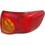Tail Light for Toyota Corolla 2009-2010, Right (Passenger) Side, Lens and Housing, Suitable for Japan Built Vehicle, Replacement