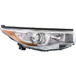 Headlight Assembly for Toyota Highlander 2014-2016, Right (Passenger) Halogen Light, with Smoked Chrome Accent, Replacement