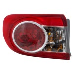 Tail Light Assembly for Toyota Corolla 2011-2013, Left (Driver) Side, Outer, Halogen, North America Built Vehicle, Replacement