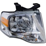 Headlight Assembly for 2007-2014 Ford Expedition, Right (Passenger), Halogen, without Black-Out, Replacement