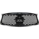 Painted Gray Grille for Infiniti QX60 (2016-2020) with Chrome Frame and Without Around View Monitor, Replacement