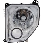 Headlight Assembly for Jeep Liberty 2008-2012, Left (Driver), Halogen, without Black Bezel, without Fog Light, Oval Bulb Shield, Replacement