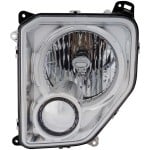 Headlight Assembly for Jeep Liberty 2008-2012, Left (Driver), Halogen, without Black Bezel, without Fog Light, Oval Bulb Shield, Replacement