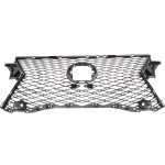 Grille for Lexus RX350/RX450H 2016-2019, Dark Gray Shell and Insert, with Parking Aid Sensor Holes, with Camera Hole, F Sport Model, Replacement