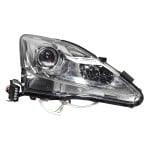 Headlight for Lexus IS250/IS350 2011-2015, Right (Passenger) Side, with Lens and Housing, Halogen, Suitable for 2011-2013 Base/2013-2015 C Model with Sport Package, Replacement