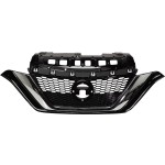 Grille for Nissan Versa Note 2017-2019, Painted Black Insert with Chrome Molding, Replacement