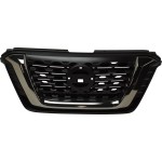 Textured Black Grille for Nissan Kicks SR Model, 2018-2020, with Smoked Black Molding, Replacement