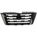 Painted Black Grille for 2021-2022 Nissan Armada SL Model, with Black Shell, Insert, Molding, and Midnight Edition, Replacement