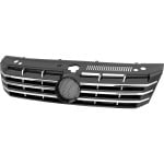 Grille for Volkswagen Passat 2012-2015, Textured Black Shell with Silver Black Insert, with Chrome Molding, Replacement