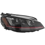 Xenon Headlight for Volkswagen Golf/GTI 2015-2017, Right (Passenger), Lens and Housing, without HID Kit, with Adaptive Headlights, From July 1, 2014, Replacement