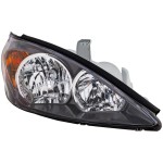 Headlight Assembly for Toyota Camry SE Model 2002-2004, Right (Passenger), Halogen Light with Black Housing, Replacement