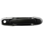 Front Exterior Door Handle Assembly for Toyota Sienna 1998-2003, Right (Passenger) Side, Plastic, Smooth Black, with Keyhole, Replacement