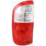 Tail Light Assembly for Toyota Tundra 2004-2006, Left (Driver), Halogen, with Standard Bed, Double Cab, Clear and Red Lens, Replacement