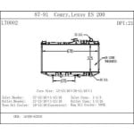 1988 - 1991 Toyota Camry Radiator - (2.5L V6 Automatic Transmission + 2.0L L4 4WD; Automatic Transmission)