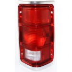 Tail Light for Dodge Dakota 1987-1996, Right (Passenger) Side, Includes Lens and Housing, with Chrome Outer Trim, without Chrome Inner Stripes, Replacement