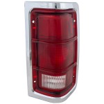Tail Light for Dodge Full Size Pickup 1988-1993, Right (Passenger) Side, Lens and Housing with Chrome Trim, Replacement