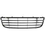 Front Bumper Grille for Volkswagen Jetta 2005-2010, Center Position, Textured Black, Without Chrome Moulding, Replacement