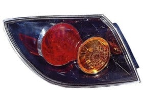 Left (Driver) Rear Tail Light Assembly Replacement Housing / Lens / Cover for 2004 - 2006 Mazda 3, 4 Door Hatchback, without LED, Includes Lens,  BN8F51180D, Replacement
