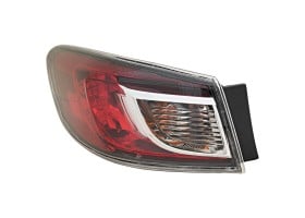 Tail Light Assembly for Mazda 3 Sedan 2010-2013, Left (Driver), Outer, Halogen/Standard Type, Replacement