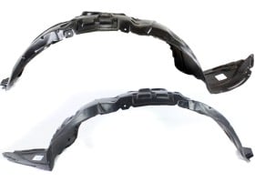 Front Fender Liner Pair/Set for 2010-2011 Mazda 3, Includes Right (Passenger) and Left (Driver) Sides, Replacement