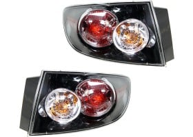 Tail Light Assembly for 2007-2009 Mazda 3 Sedan, Halogen/Standard Type, Right (Passenger) and Left (Driver), Excludes GT Model, Replacement Pair/Set