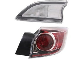 Tail Light Assembly Set for Mazda 3 Hatchback 2010-2013, Right (Passenger), Inner and Outer, Halogen, Replacement