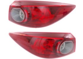 Pair/Set - Tail Light Assembly for Mazda 3 2014-2018, Right (Passenger) and Left (Driver), Outer, Halogen Bulb Type, Sedan, Japan Built Vehicle Replacement