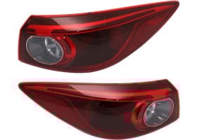 LED Outer Tail Light Assembly Pair/Set for 2014 Mazda 3 Sedan, Japan-Built Vehicle, Right (Passenger) and Left (Driver) To 3-31-14, Replacement