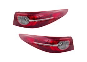 Pair/Set - LED Tail Light Assembly for 2019-2021 Mazda Mazda 3 Sedan, Right (Passenger) and Left (Driver) Sides, Outer with Signature Lighting, Replacement Set