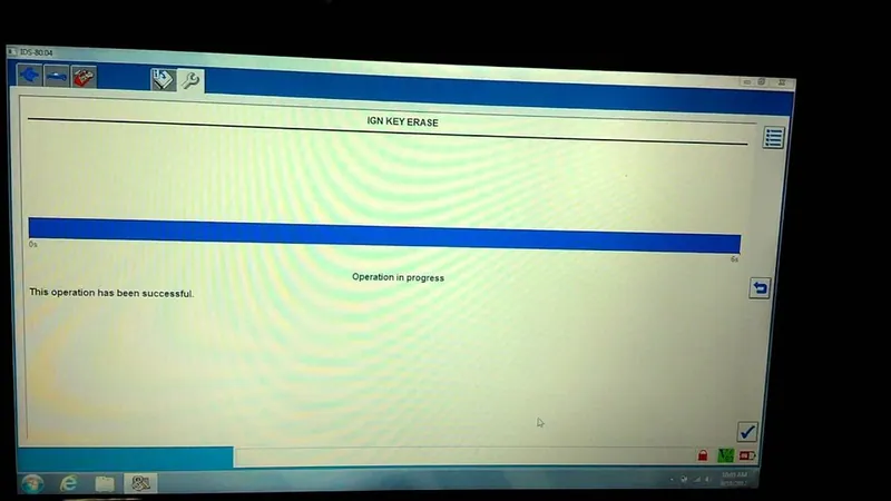 A diagnostic scan tool displaying a Ford PATS programming and parameter reset screen.