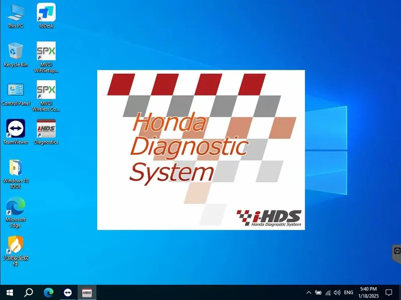 A technician using a laptop with diagnostic software and a J2534 pass-through device to program a vehicle's ECM.