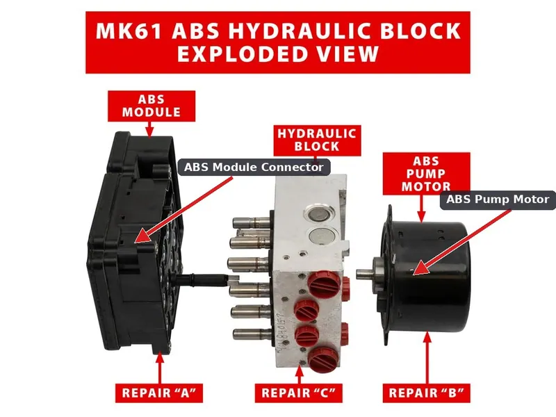 An ABS pump and electronic brake control module assembly removed from a vehicle.